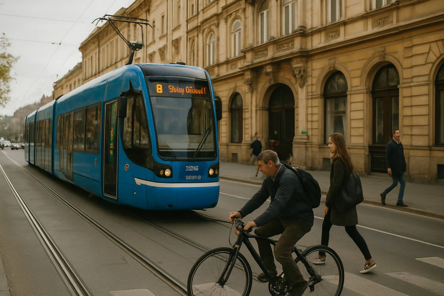 Mobilność miejska na ulicy w Krakowie