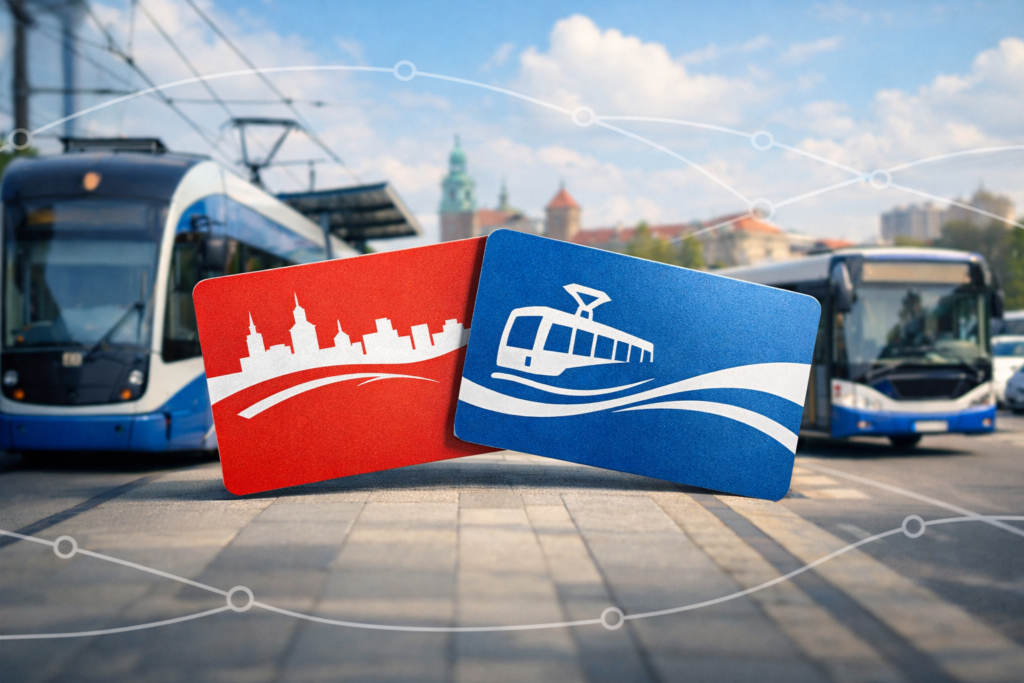 Karta Krakowska i Krakowska Karta Miejska na tle miejskiego transportu