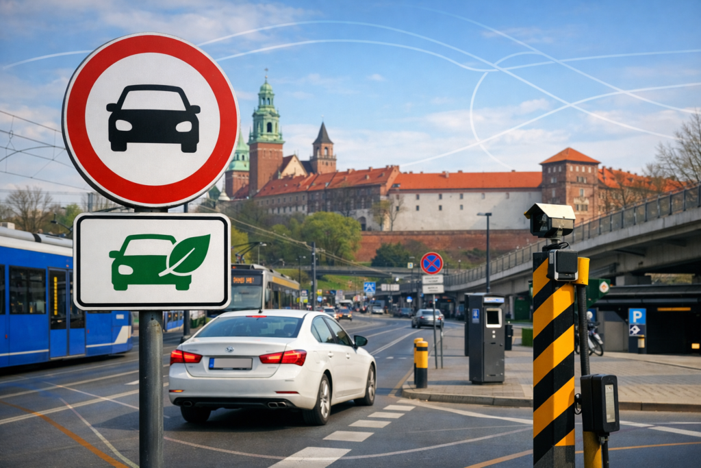 Strefa czystego transportu w Krakowie – mapa granic i sposób sprawdzania ulicy, wjazdu, parkingu lub adresu